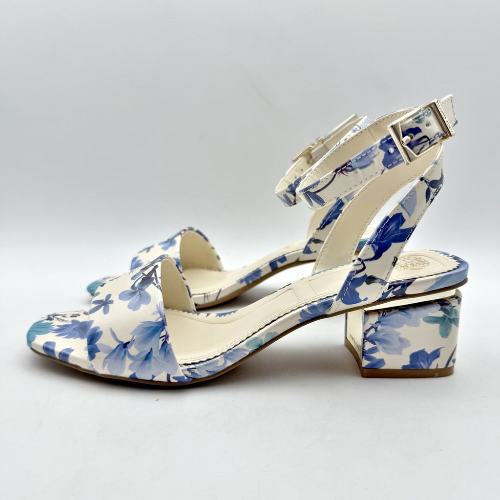 Vince Camuto Womens Acaylee Heeled Sandals US 6.5 M EU 37 Blue Floral NIB