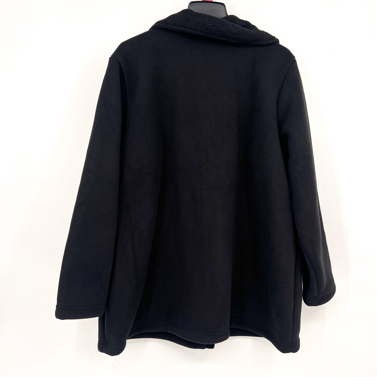 DENIM & CO. Women's Fleece Bonded Sherpa Jacket XL Petite Black NWOT