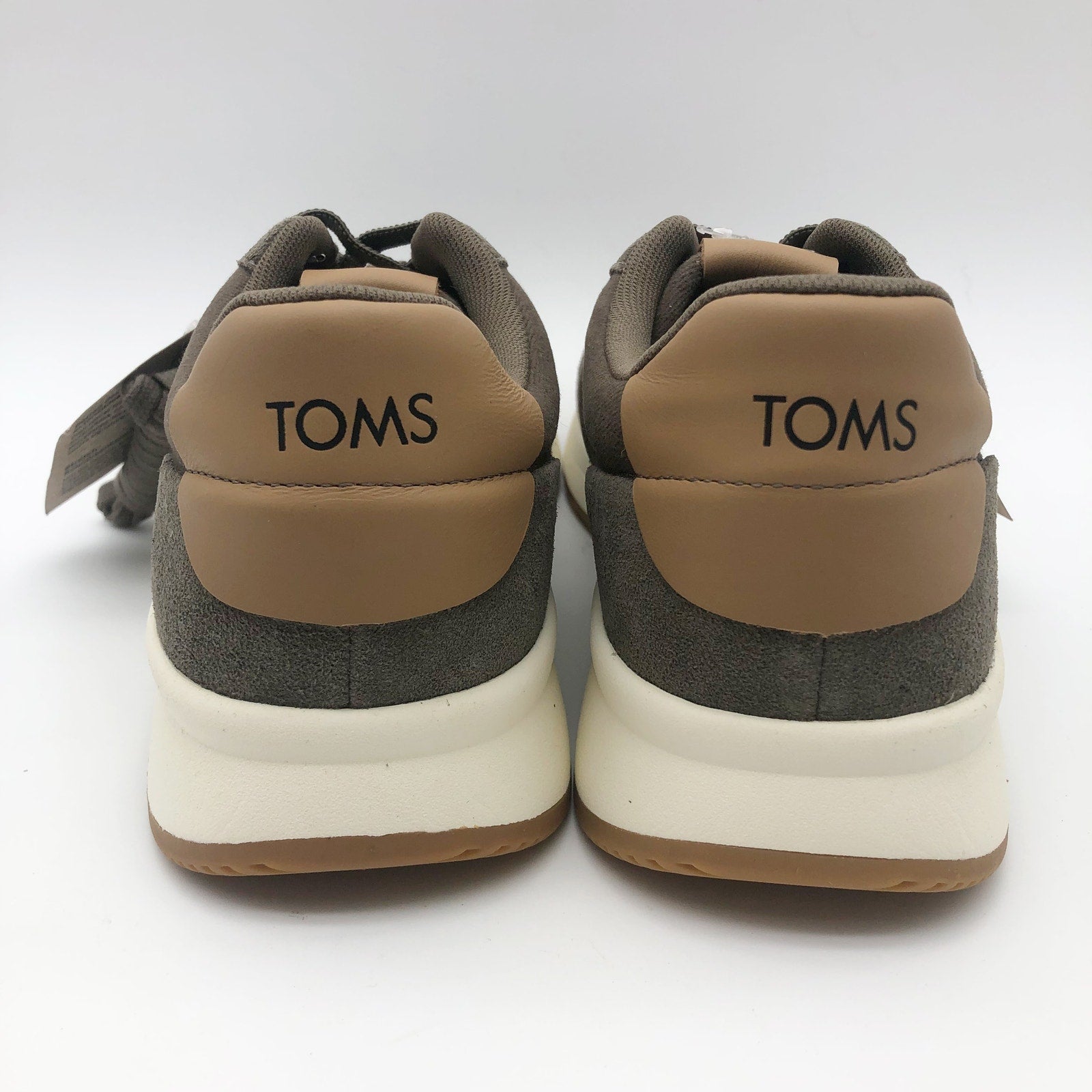 Toms Mens TRVL LITE Retro Runner Casual Sneakers Size 14 Olive Green Suede NIB