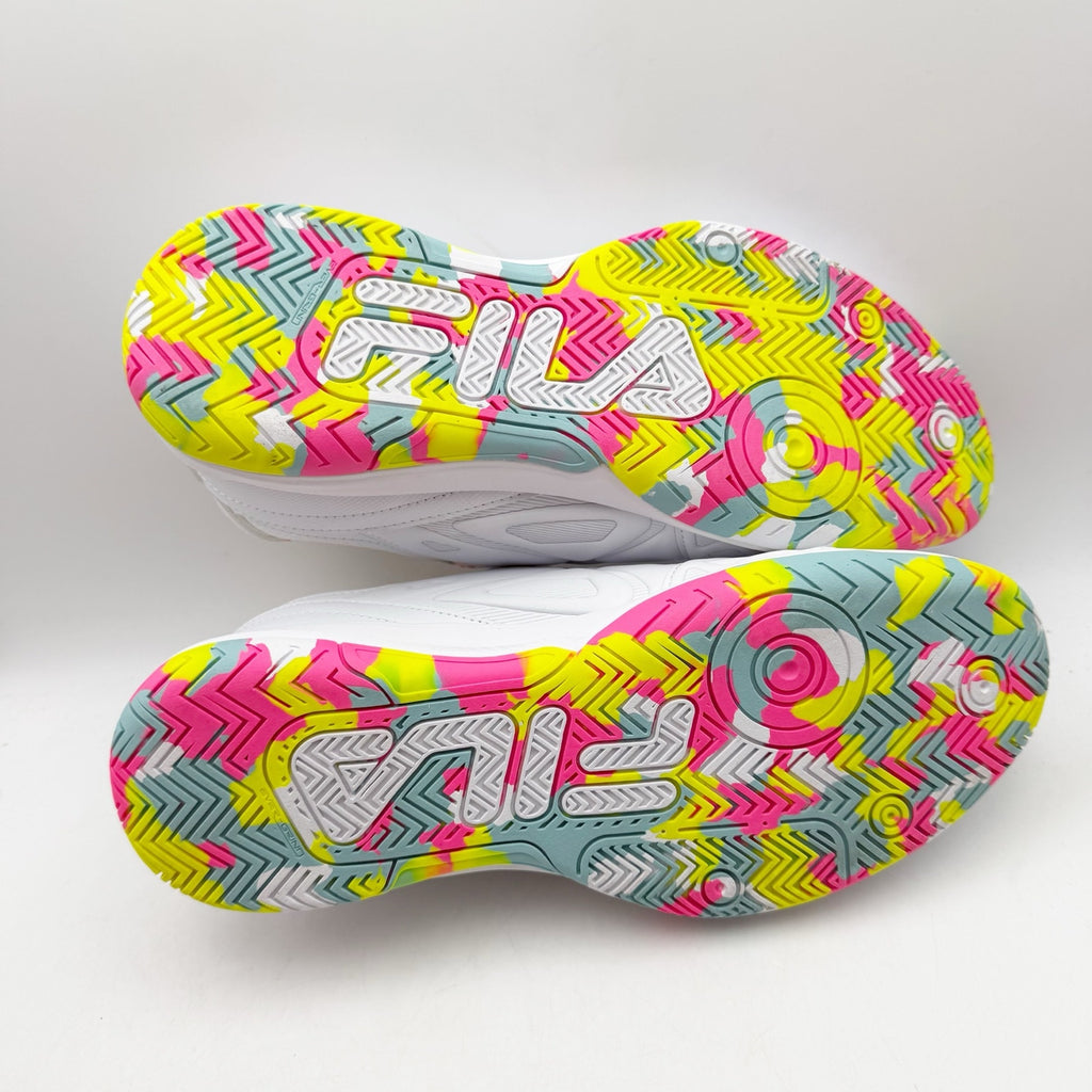 FILA Womens Double Bounce 3 Pickleball Athletic Shoes Size 11 White Neon NWOB