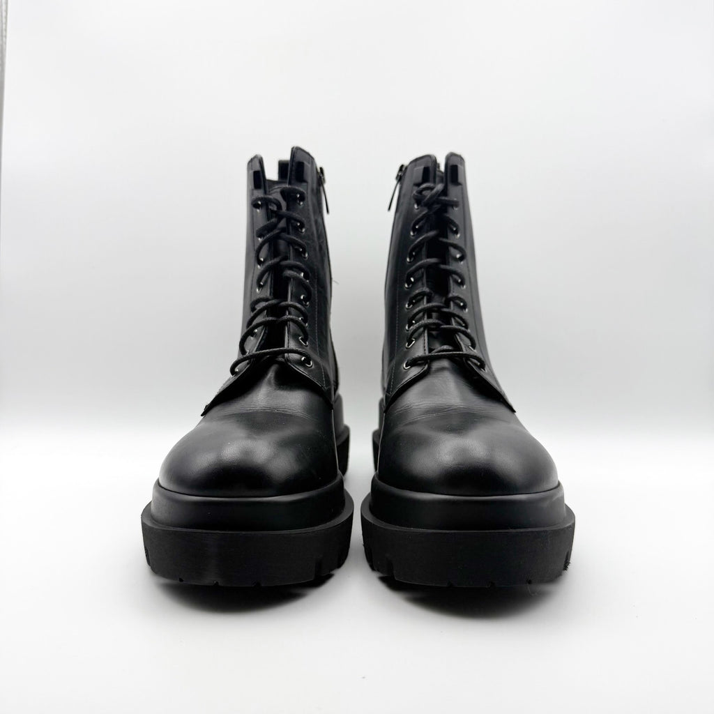 La Canadienne Womens Brendan Bootie EU 37 US 6-6.5 Black Leather Combat NWOB