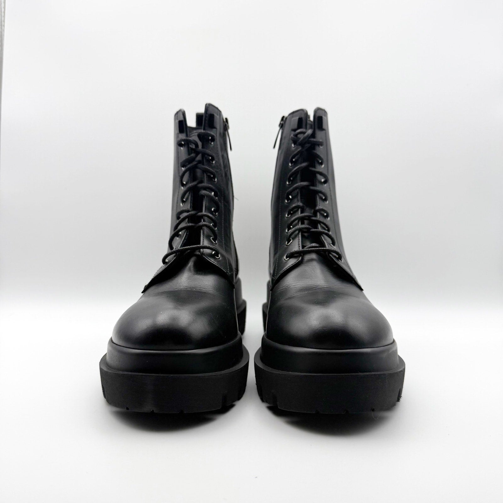 La Canadienne Womens Brendan Bootie EU 37 US 6-6.5 Black Leather Combat NWOB