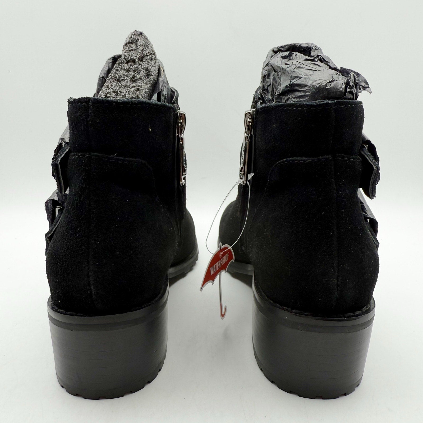 Blondo Womens Sway Ankle Booties Size 6.5 M Black Suede Waterproof NWOB