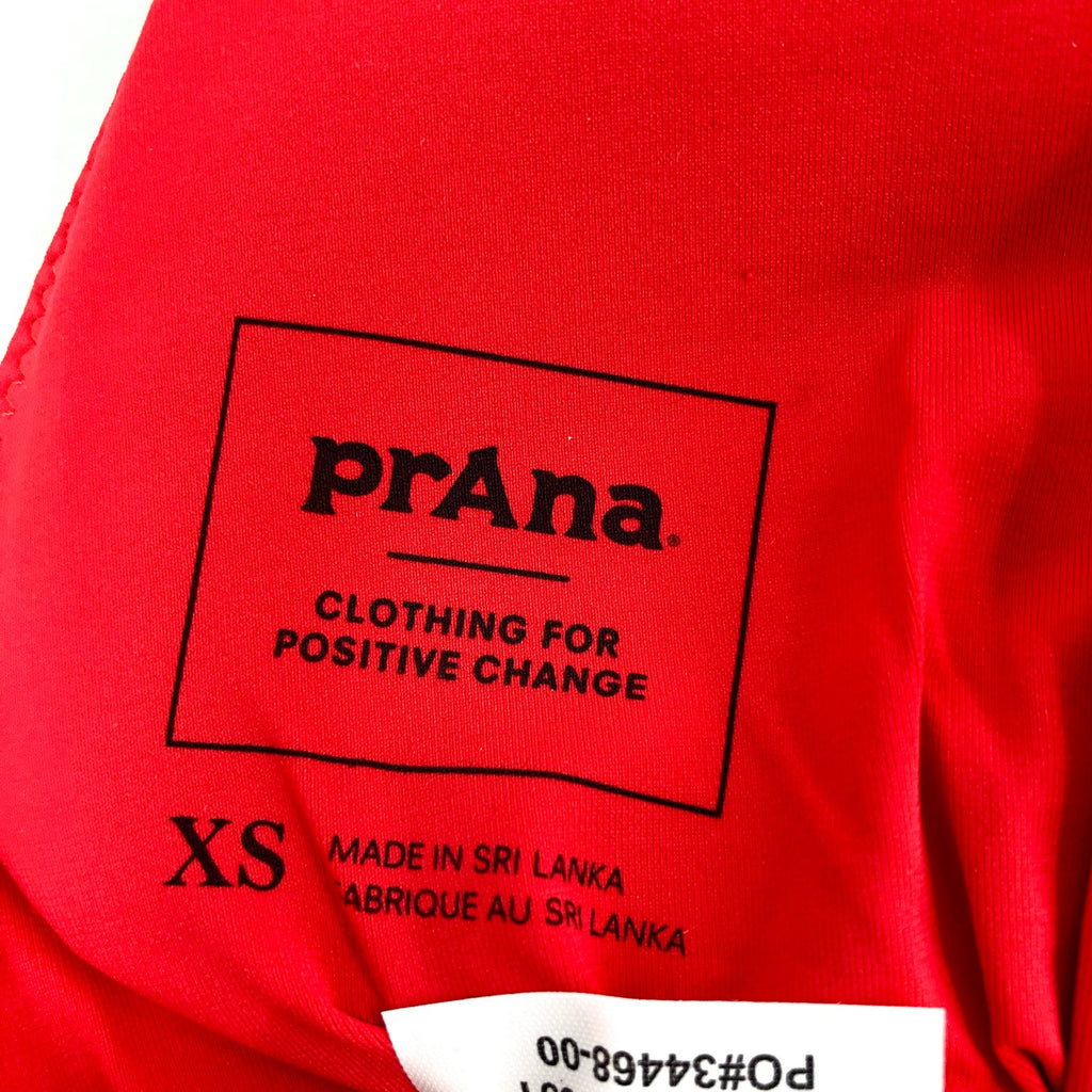 PRANA Women's Sunkissed Bikini Top XS Carmine Red Cross Back Stretch NWT