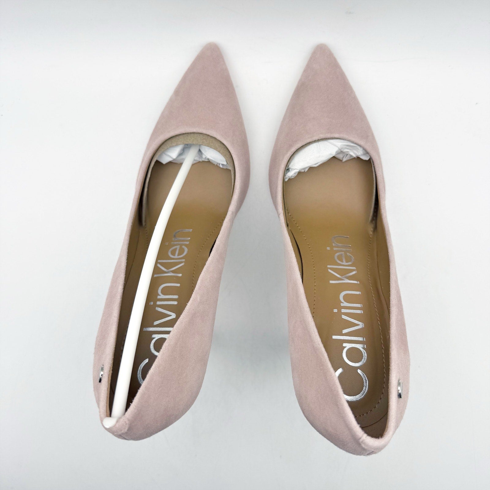 Calvin Klein Womens Brady High Heels Size 8.5 Pink Suede Pumps NIB
