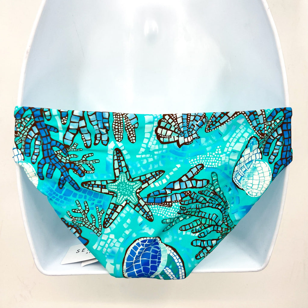 SEAFOLLY Women's La Mer Hipster Bikini Bottoms Size 10 Aquatic Blue NWT