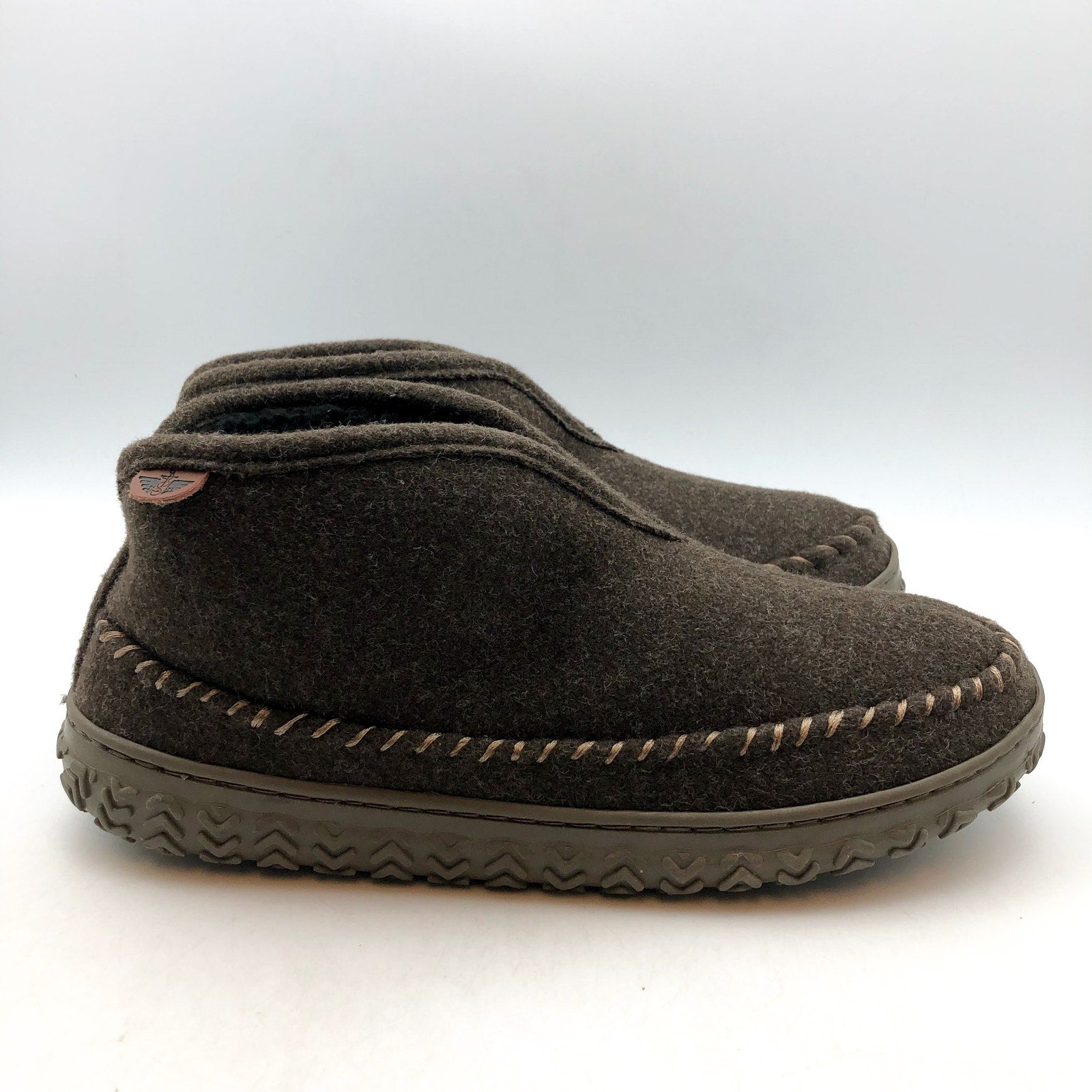 Dockers Mens Rugged Wool Slip-On Bootie Slippers SIZE 8 Brown Indoor/Outdoor NIB