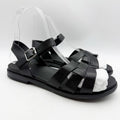 MIA Womens Flat Fisherman Sandals US 6.5 EU 36.5 Black Ankle Strap NWOB