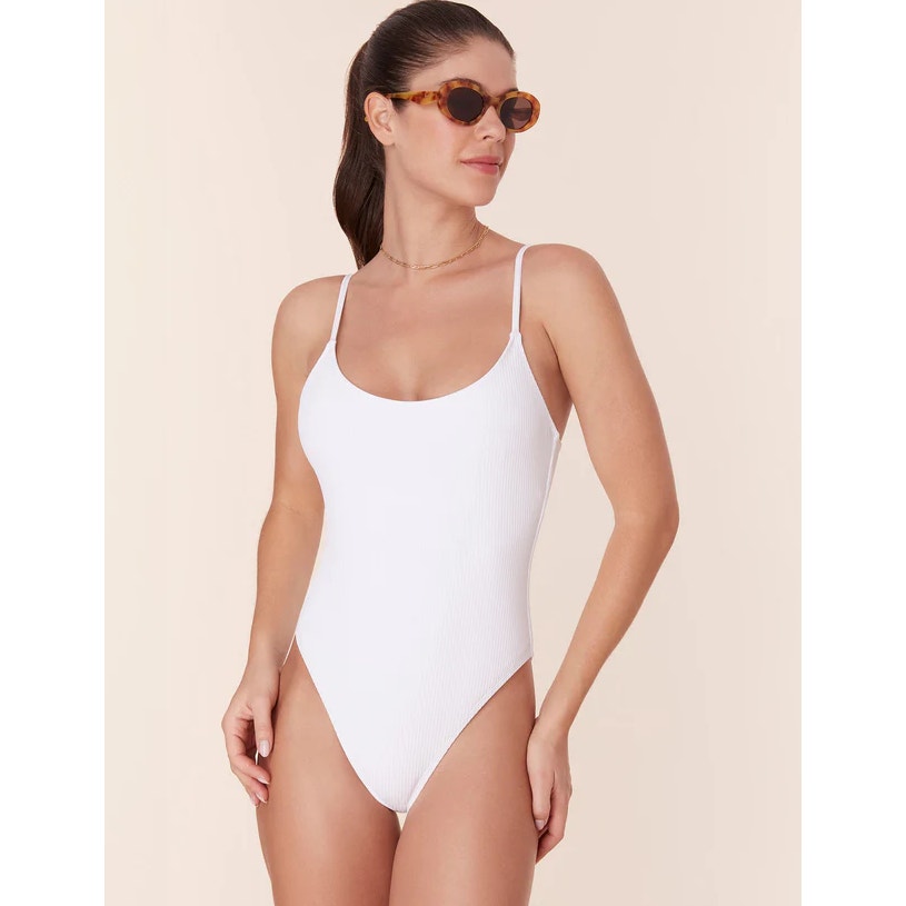 ANDIE SWIM Laguna Ribbed One Piece Swimsuit White XS Tall US 0-2