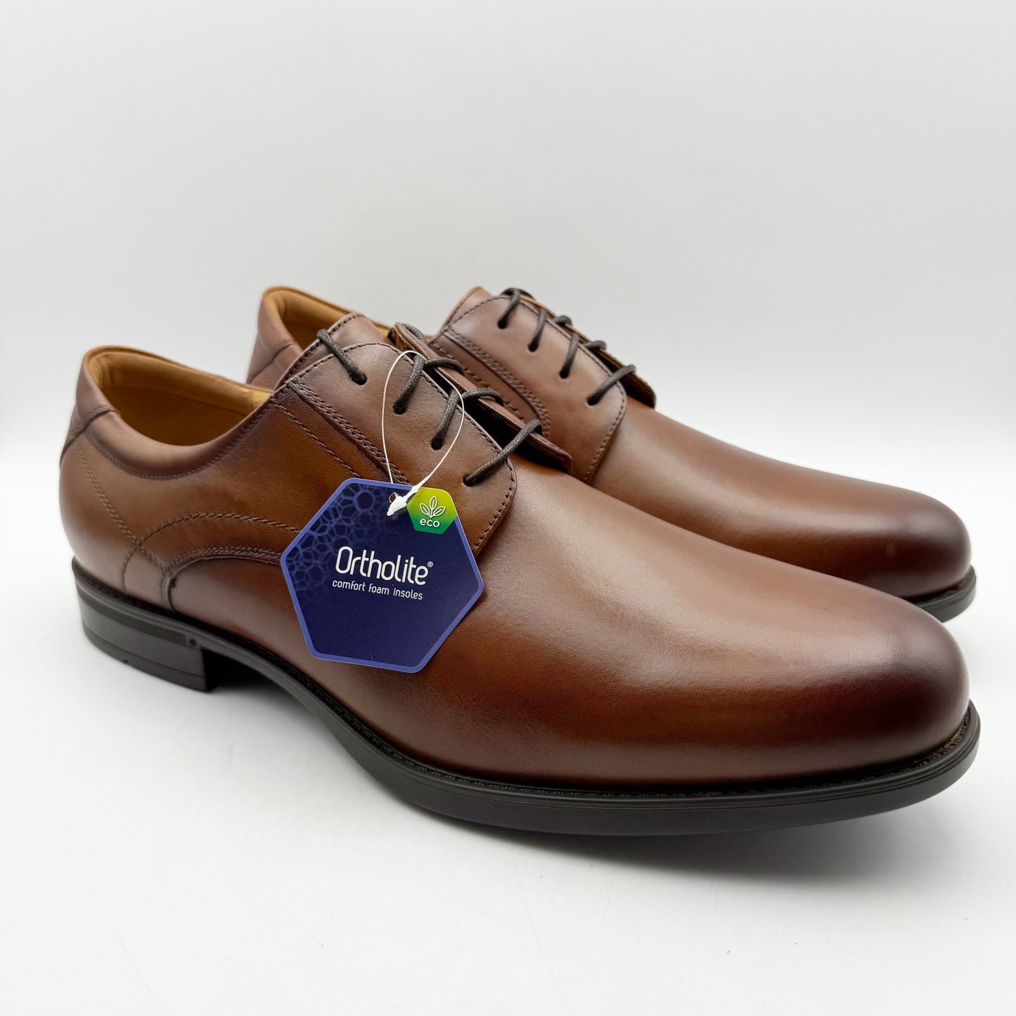 Florsheim Mens Midtown Plain Toe Oxford Shoes US 14 D EU 47 Brown Leather NIB