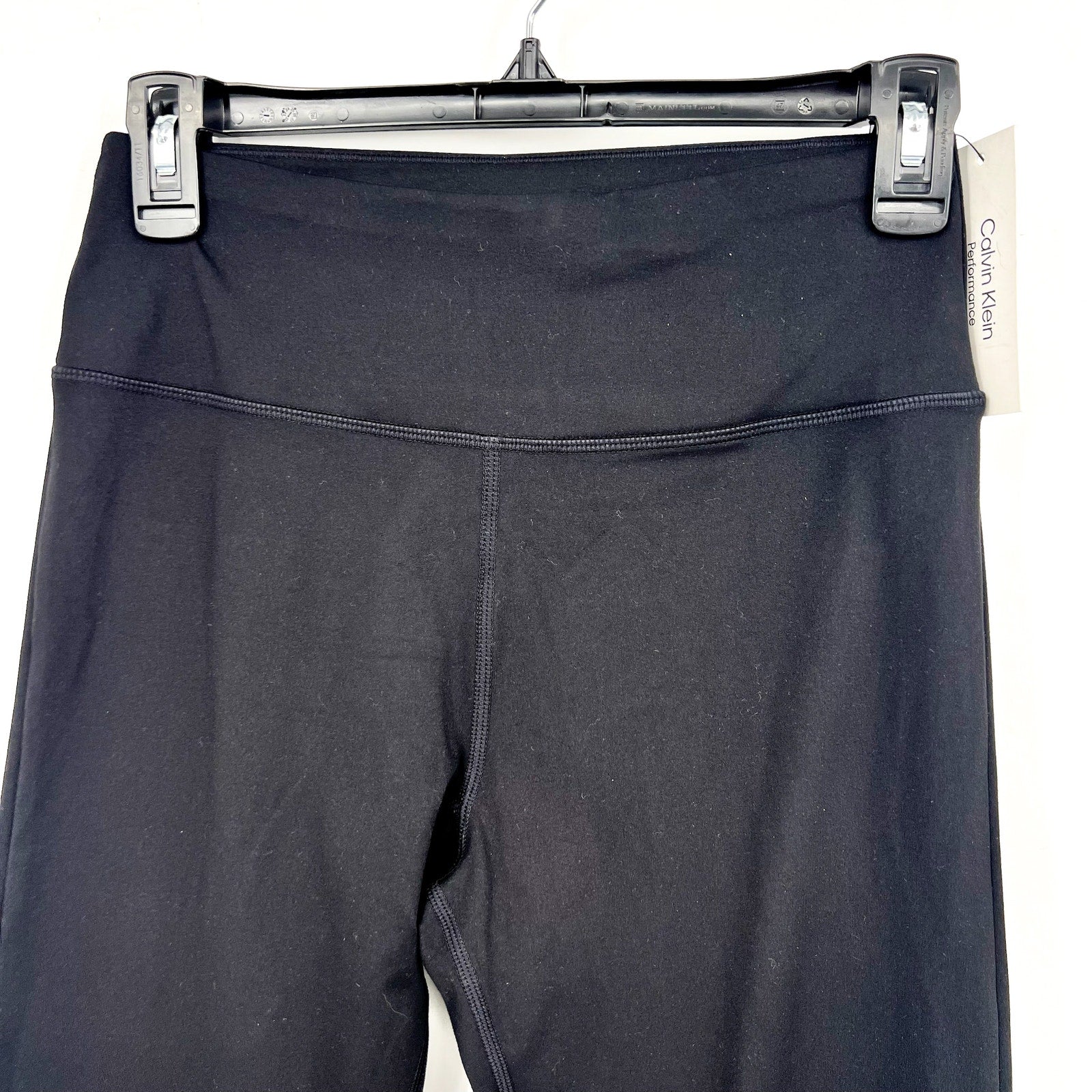 CALVIN KLEIN Women's Flared Gym Leggings Small Black Elastic Waist NWT