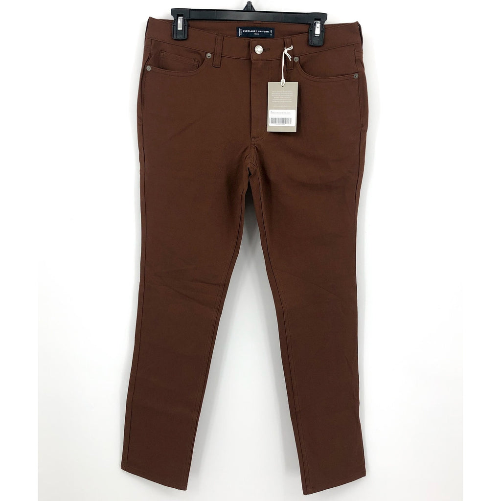 EVERLANE Men's Performance Pants 33x34 Brown Slim Fit Uniform 5-Pocket NWT