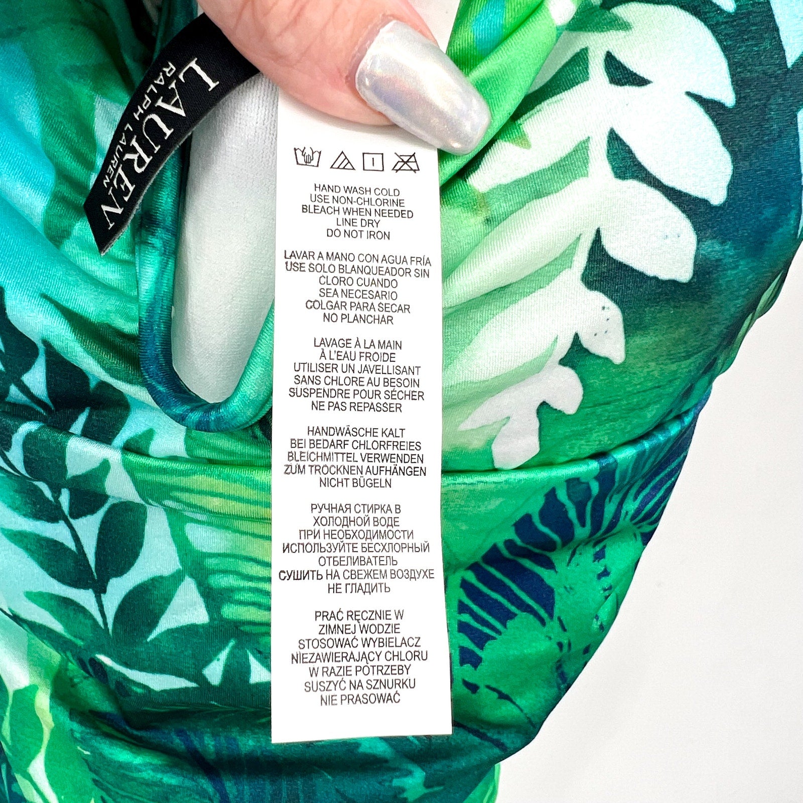 LAUREN RALPH LAUREN Women's One-Piece Swimsuit Size 10 Green Cartago Palms NWT