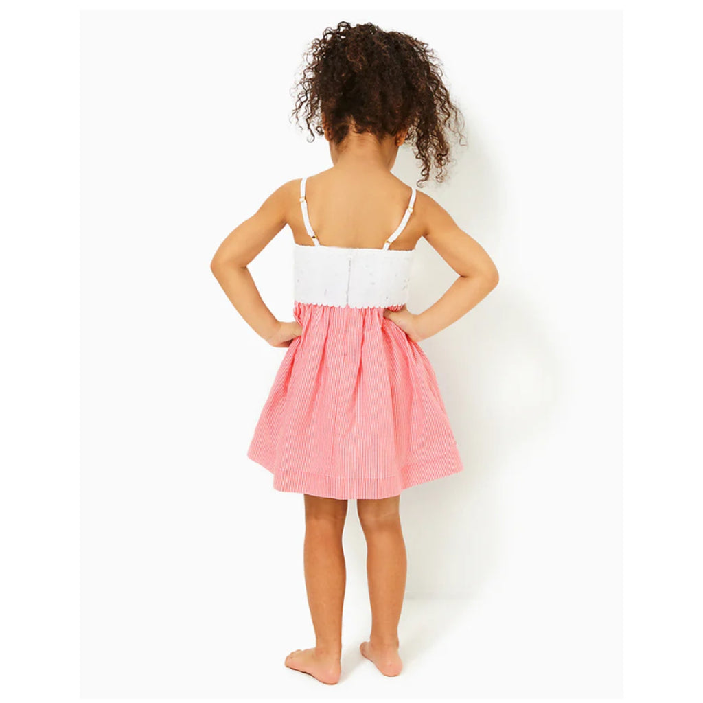 LILLY PULITZER Girls Mini Haylan Dress Size 4 Mizner Red Seaside Stripe NWT