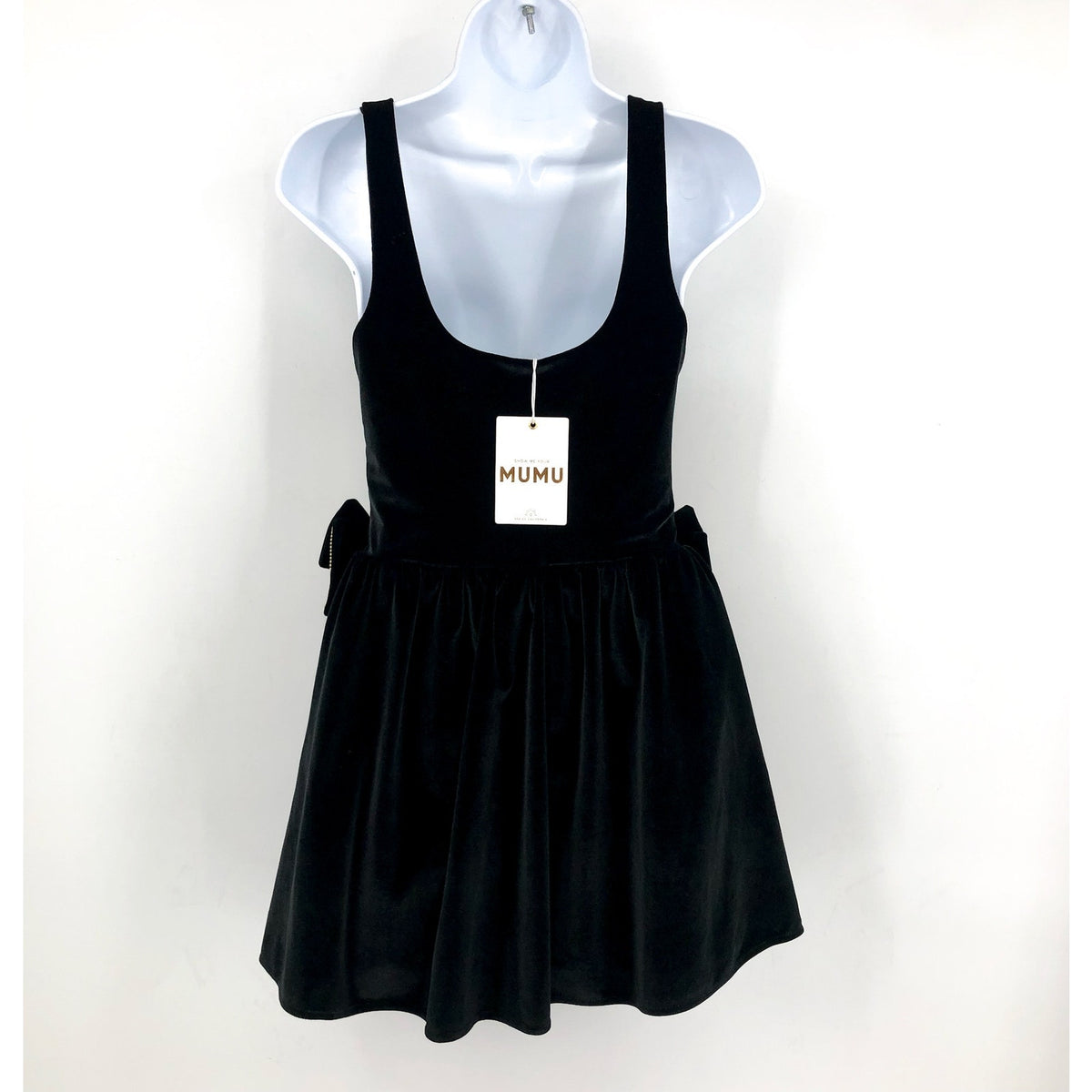 SHOW ME YOUR MUMU Women's Ricci Skort Dress Medium Black Velvet Bows NWT