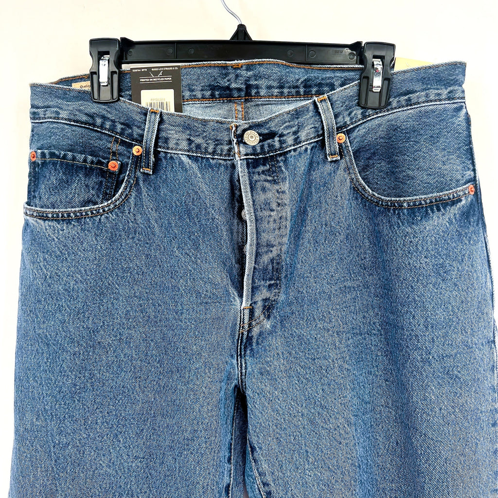 LEVI'S Womens 501 90s Ankle Jeans 32x27 US 14 Blue Shout Out Stone A91500010 NWT