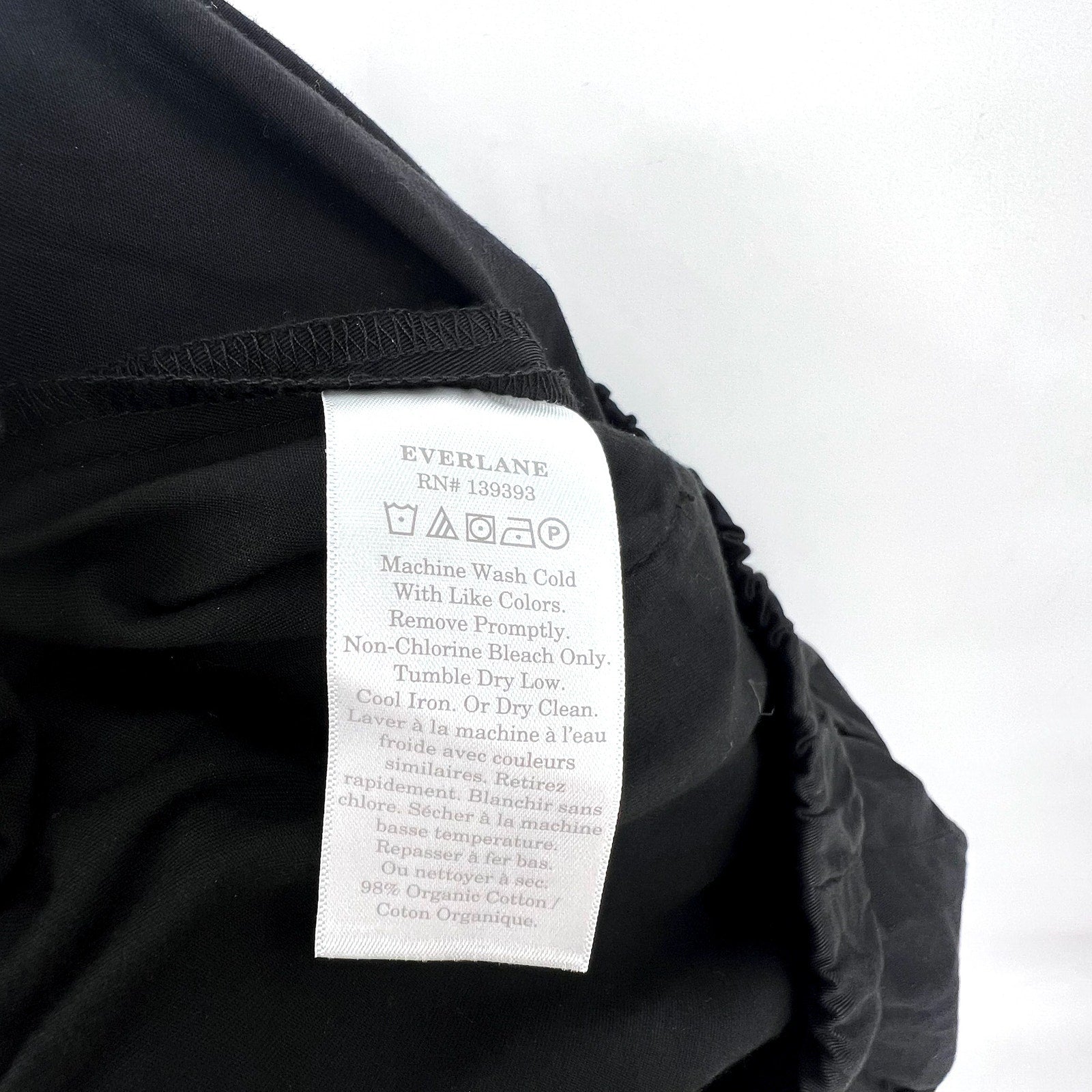 EVERLANE Womens The Easy Pants Medium Black Straight Leg Chino Twill Stretch NWT