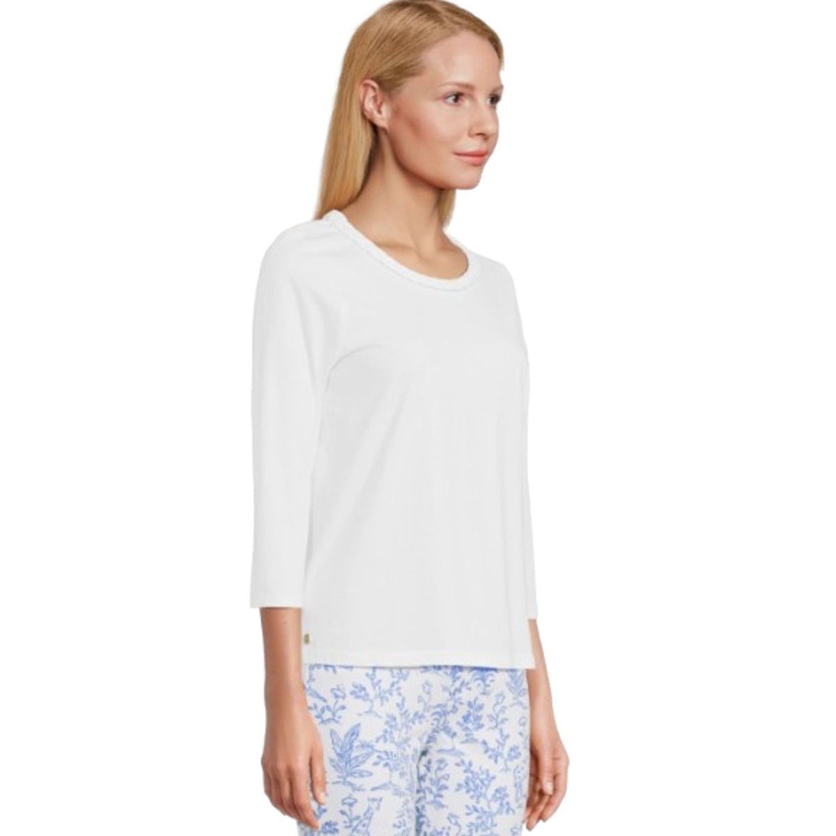 LILLY PULITZER Women's Paulson Knit Top Small Resort White 3/4 Sleeves NWT