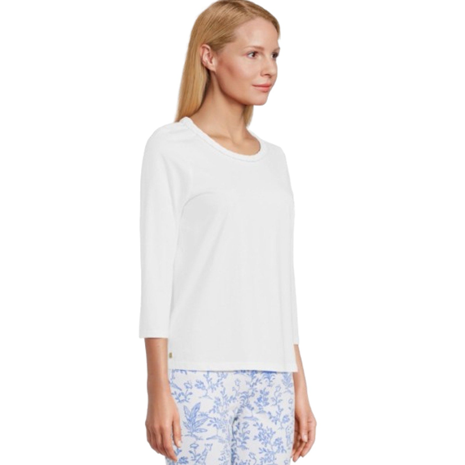 LILLY PULITZER Women's Paulson Knit Top Small Resort White 3/4 Sleeves NWT