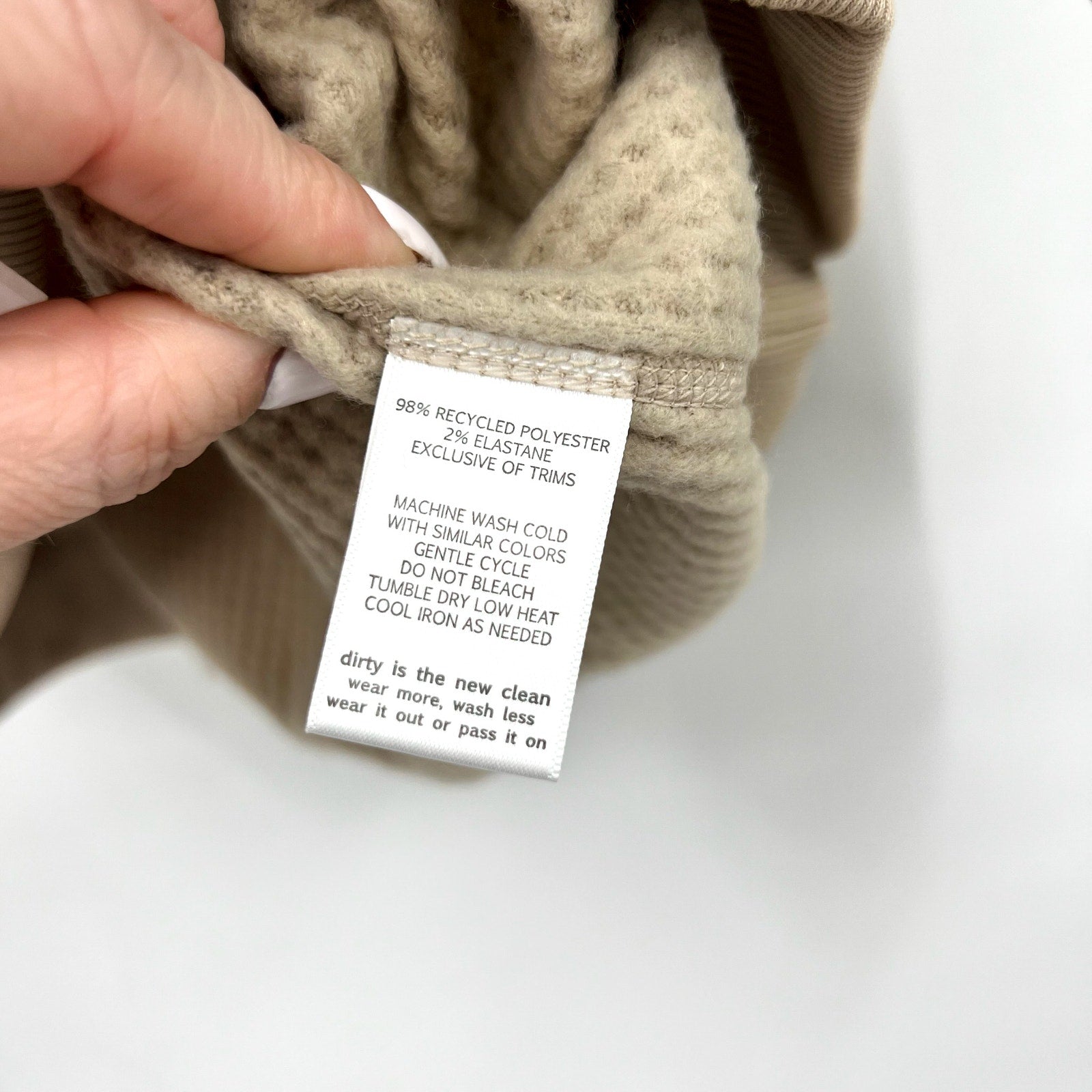 TOAD & CO Womens Bitterroot Sweatshirt Small Twine Beige Waffle Long Sleeve NWT