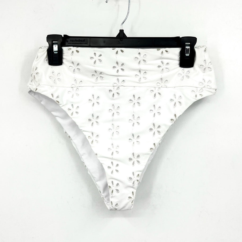 BEACH RIOT Women's Hazel Eyelet Bikini Bottom XS White Magnolia NWT