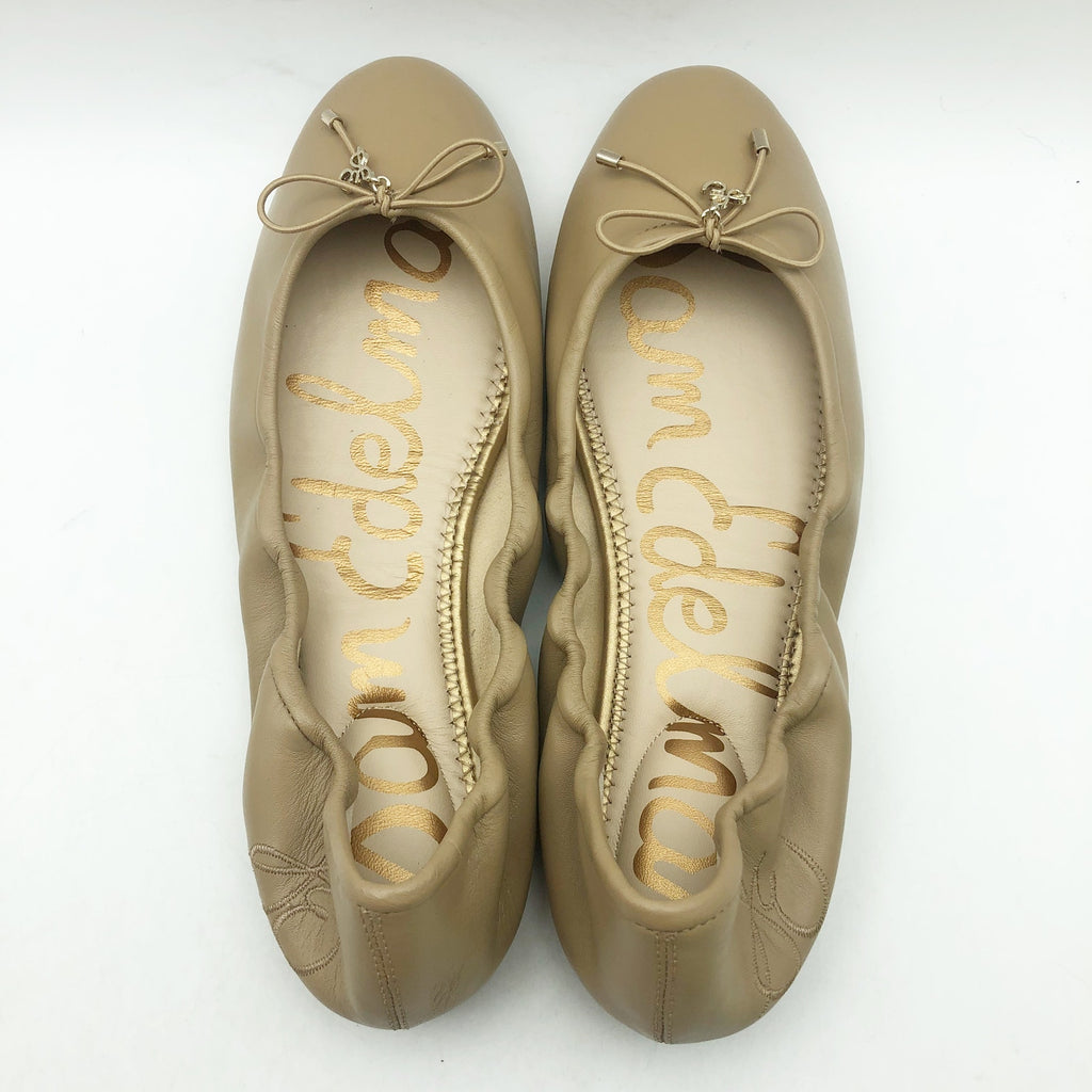 Sam Edelman Womens Felicia Cushioned Ballet Flats US 9 Beige Leather NIB