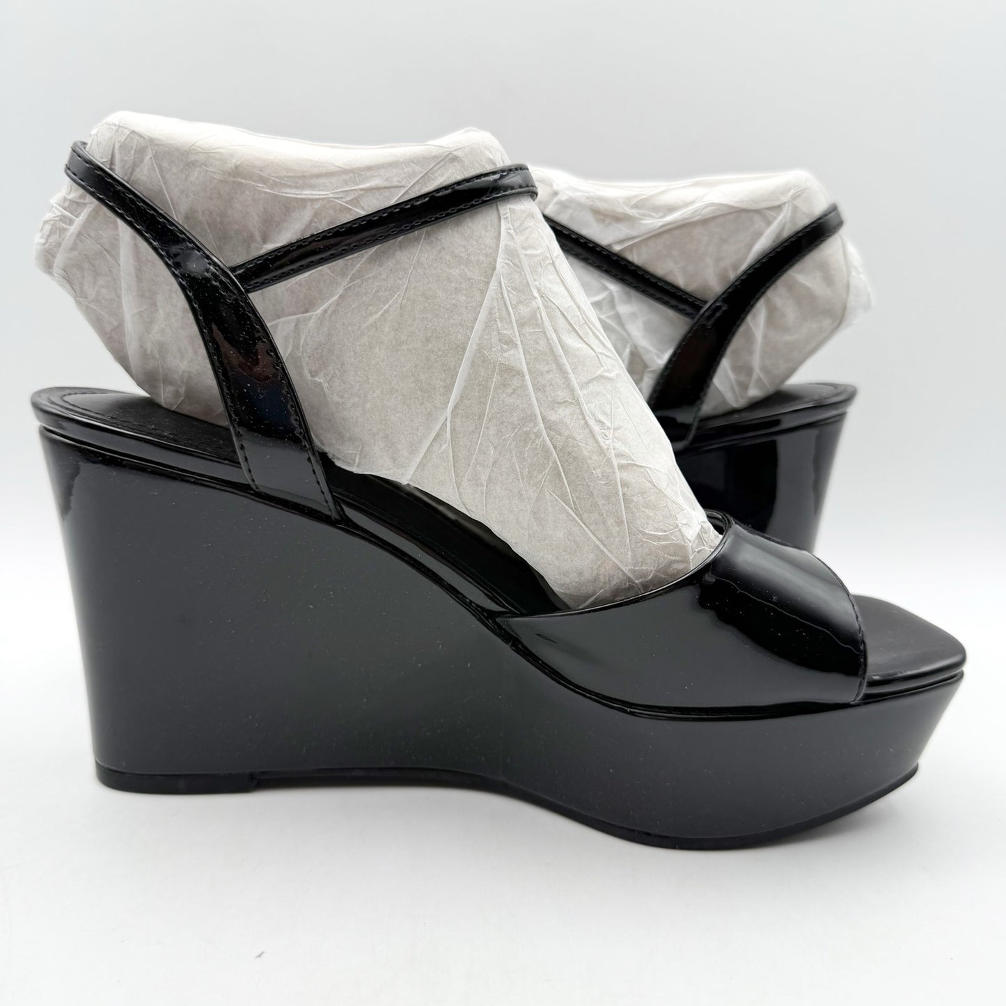 Guess Womens Zione Wedge Sandals US 7.5 M EU 38 Vegan Leather NIB