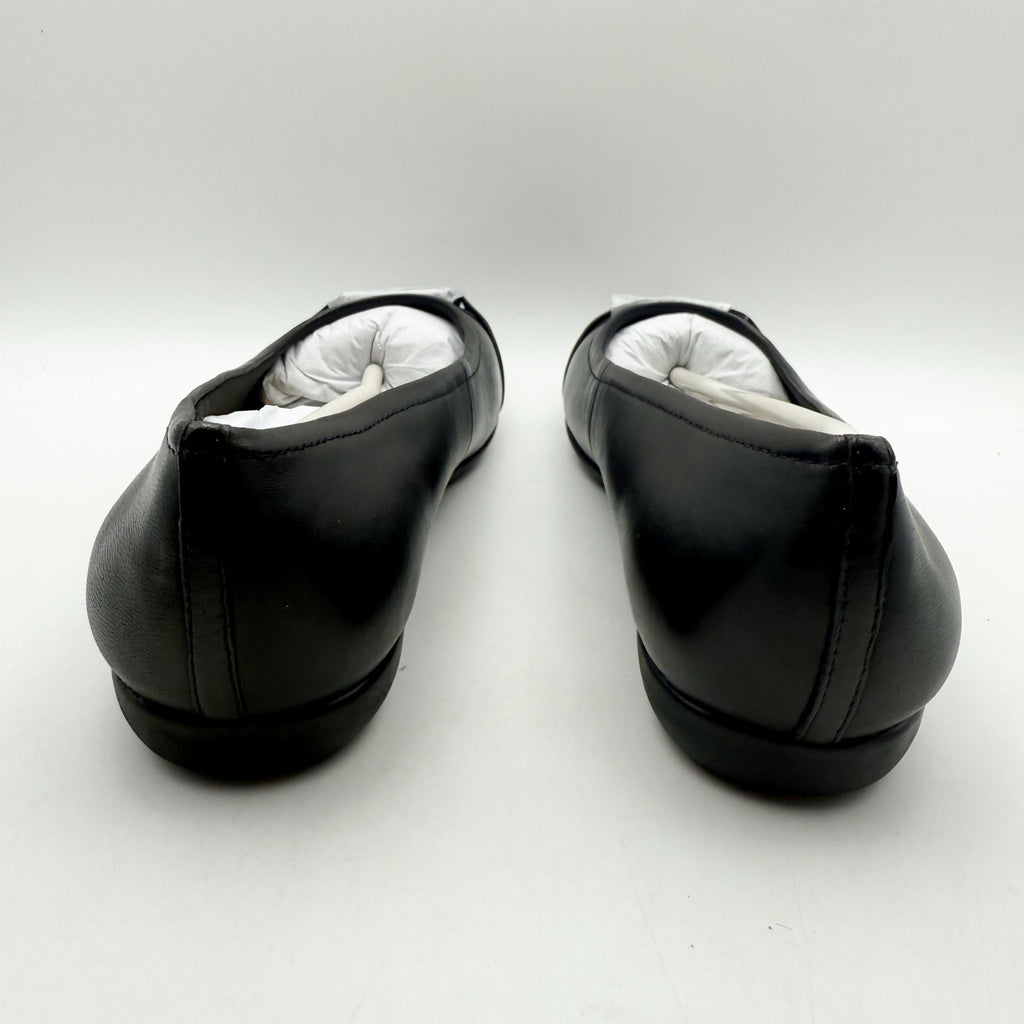 Trotters Womens Sizzle Signature Flat US 8.5 WW EU 39 Black Leather Slip On NIB