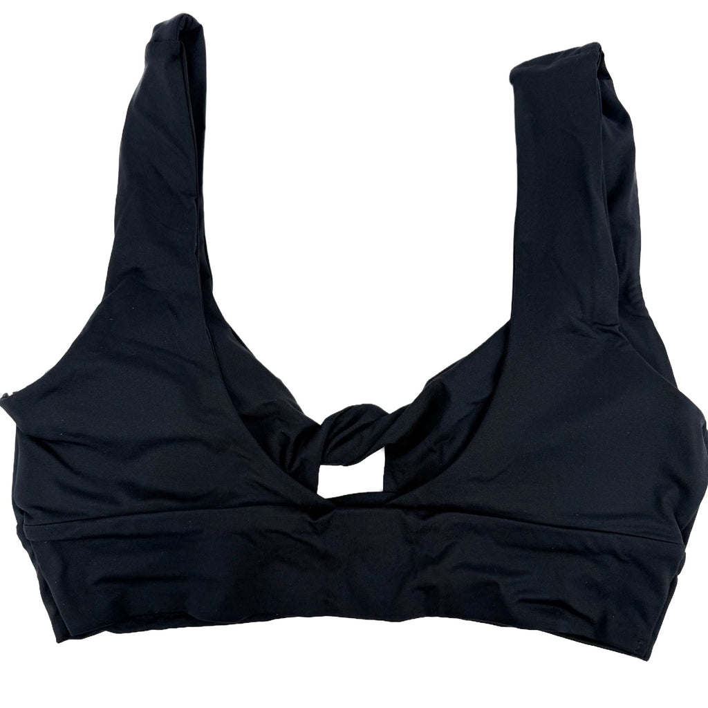 PRANA Women's Under The Palms Bikini Top XS Black Twist Front NWT