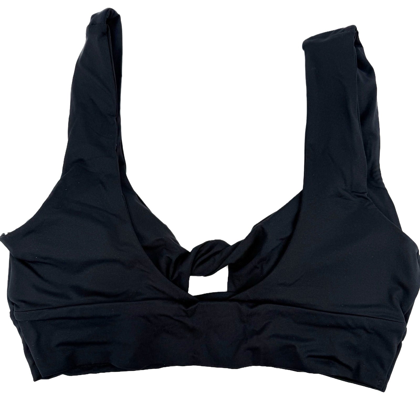 PRANA Women's Under The Palms Bikini Top XS Black Twist Front NWT