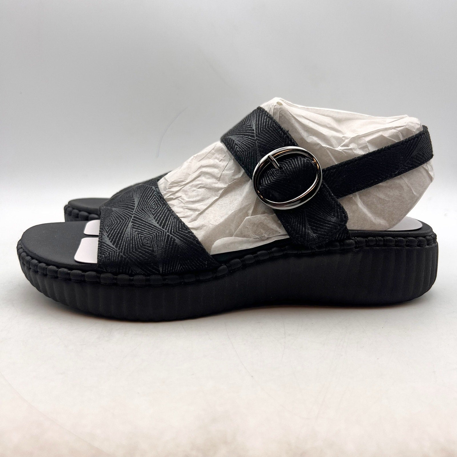 SKECHERS Womens Wilshire Boulevard Illusion of Love Sandals Size 7 Black NIB