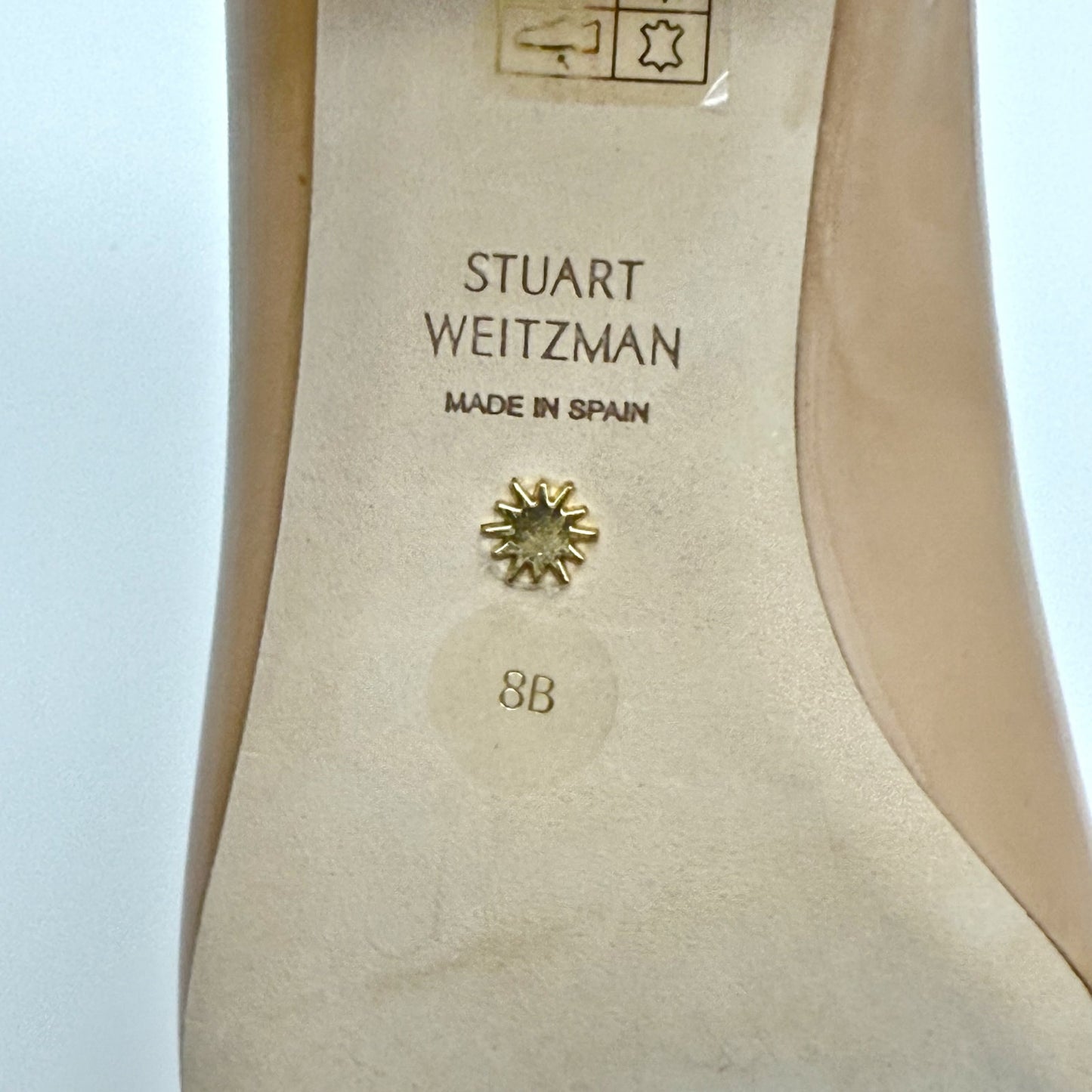 Stuart Weitzman Womens Vivienne 35 Pumps US 8 Nude Patent Leather Heels NIB