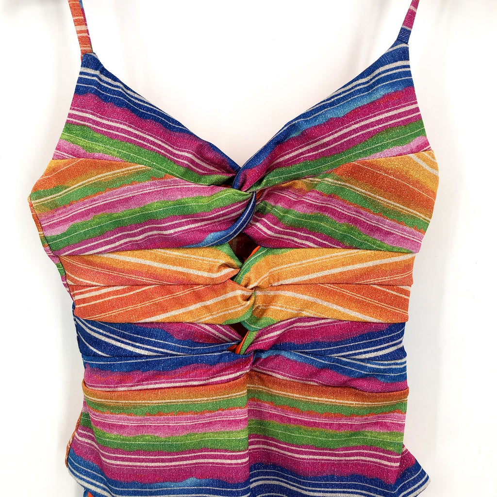 BECCA Women's Standard Shoreline One Piece Swimsuit Small Multi Cut Out NWT