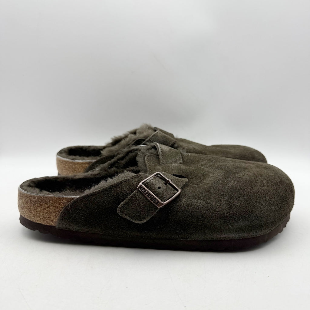 Birkenstock Boston Shearling Clogs EU 41 Womens 10 Mens 8 Mocha Brown Suede NWT