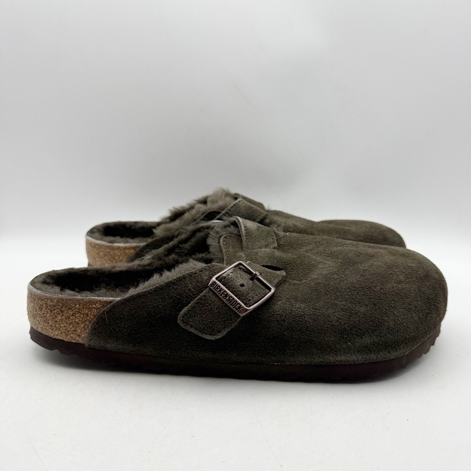 Birkenstock Boston Shearling Clogs EU 41 Womens 10 Mens 8 Mocha Brown Suede NWT