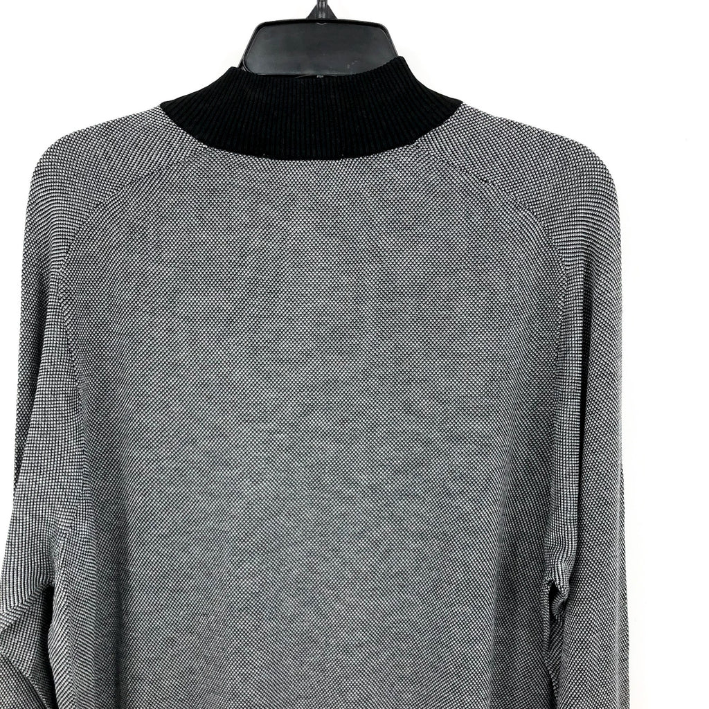 JACK VICTOR Mens Valois 1/4 Zip Sweater XXL Black Grey Pullover Cotton Silk NWT