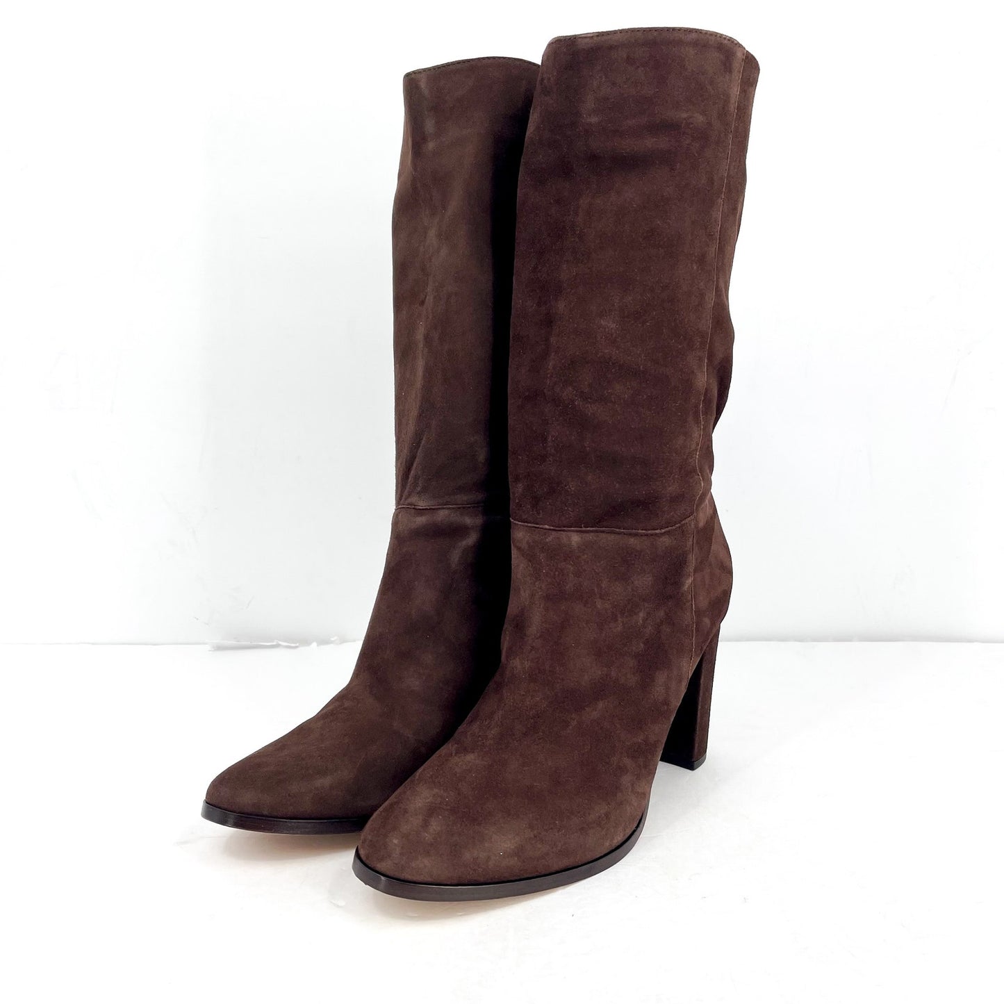 Lauren Ralph Lauren Artizan II Mid Calf Boots US 9.5 B EU 41 Brown Suede NWOB