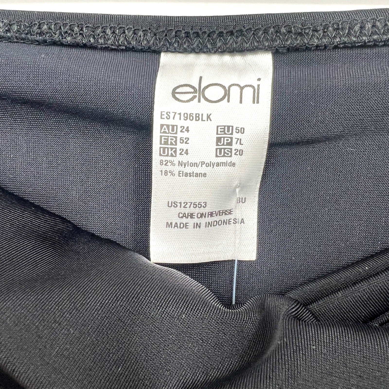 ELOMI Women's Magnetic Twist Front Swim Bottom Size 20 Black High Waist NWT