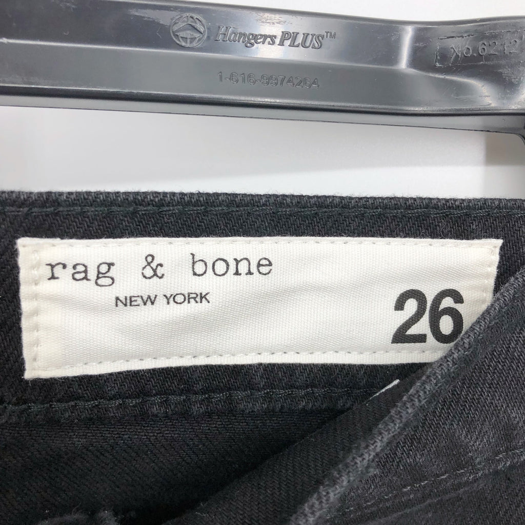 RAG & BONE Womens Alex High-Rise Straight-Leg Jeans Size 26 US 2 Black NWT