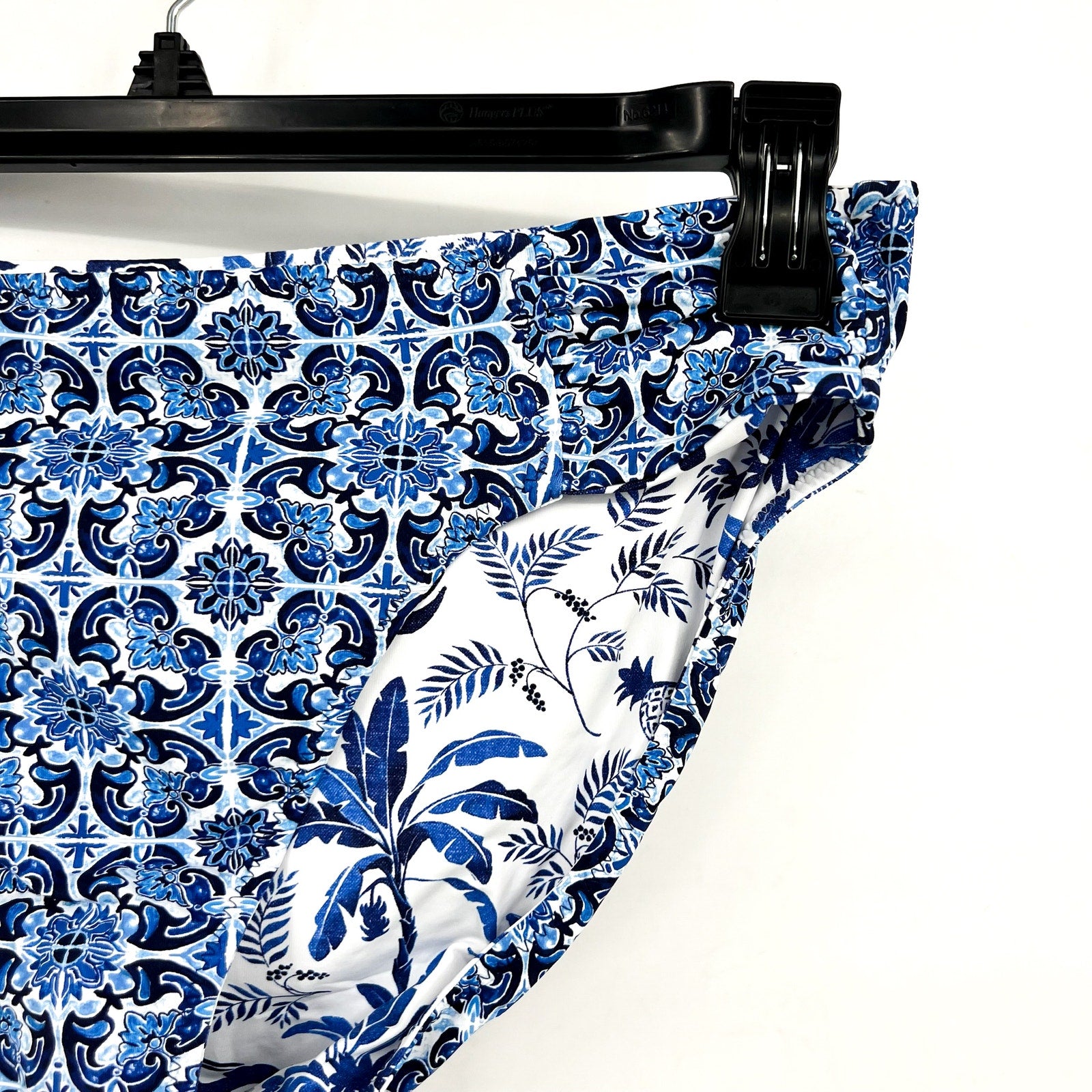 TOMMY BAHAMA Terrazzo Tile Reversible Hipster Bikini Bottom Large Blue Print NWT