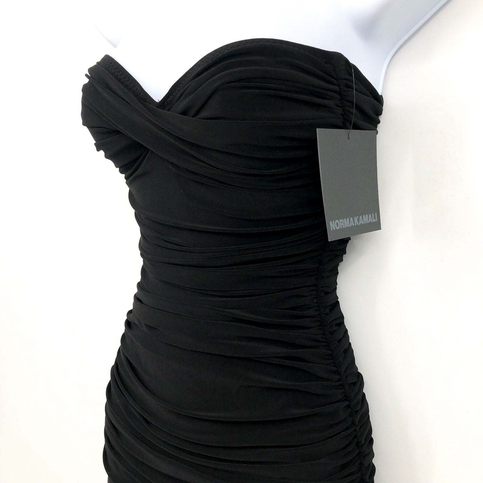 NORMA KAMALI Womens Walter Mio One Piece Swimsuit XS Black Strapless NWT