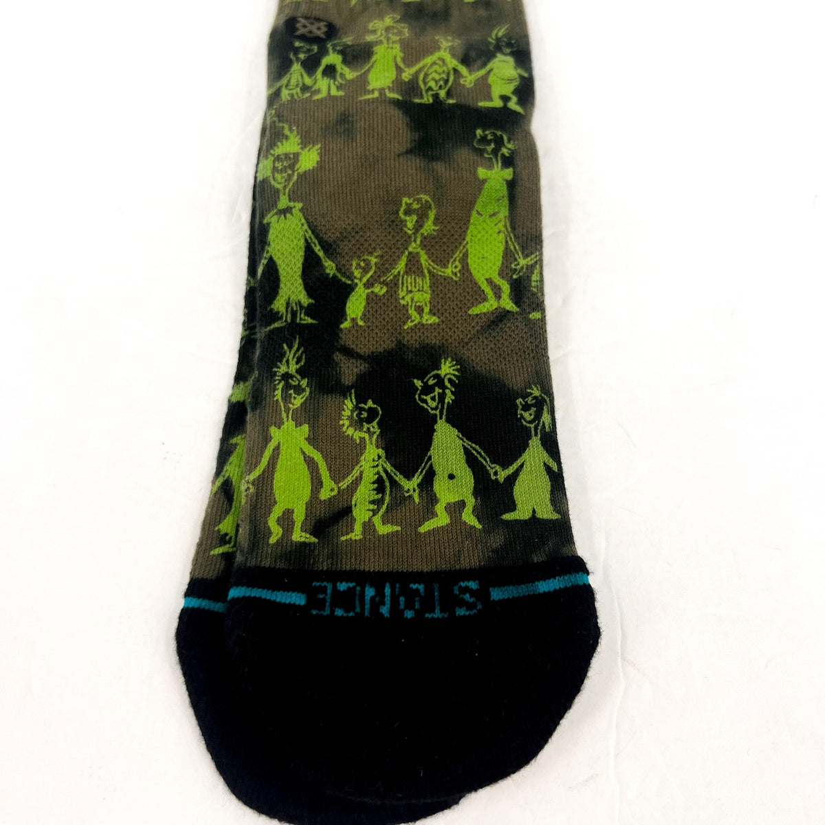 STANCE X The GRINCH Unisex Down In Whovile Crew Socks Large Green Black NWT