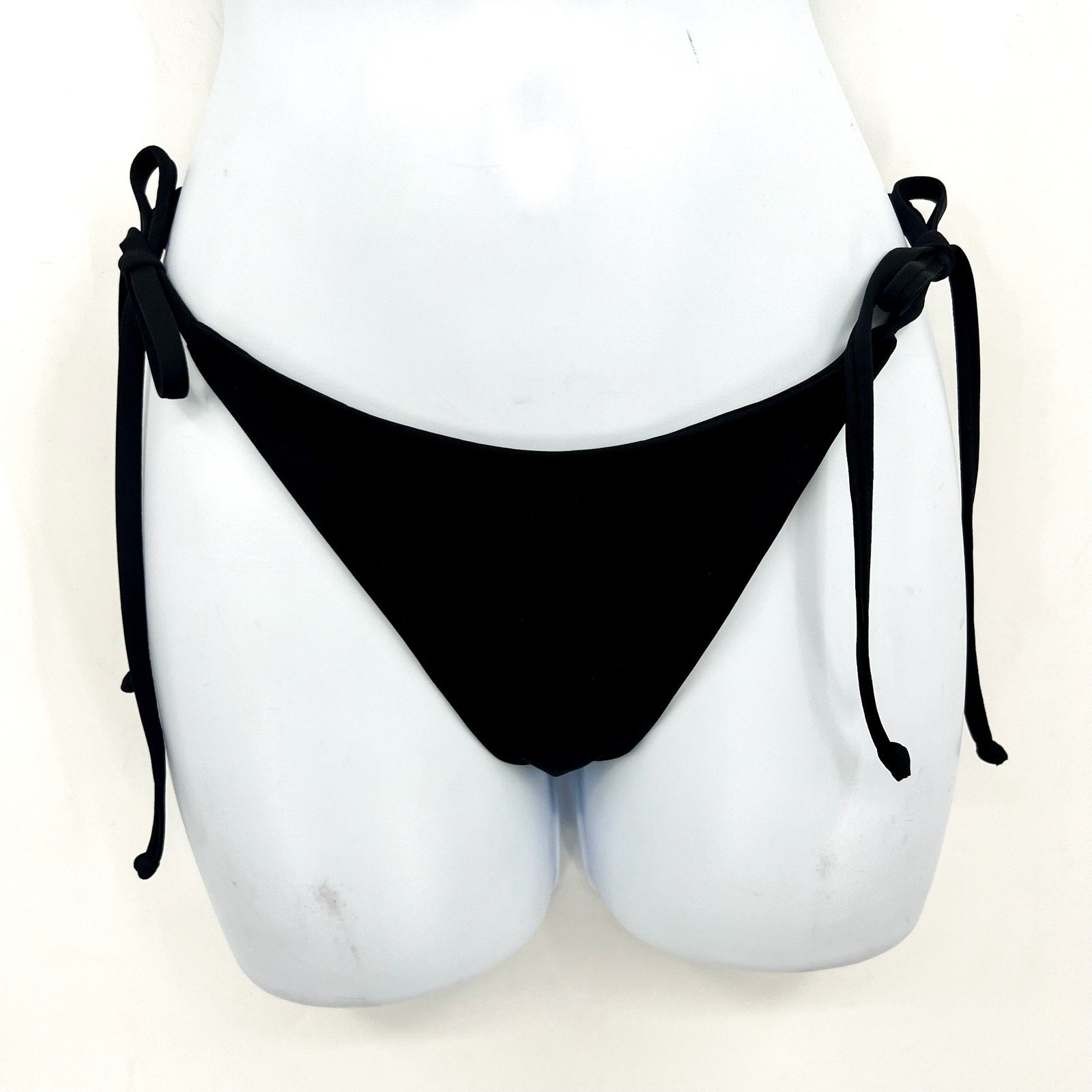 BECCA Women's Color Code Side Tie Bikini Bottoms Small Black Adjustable NWT
