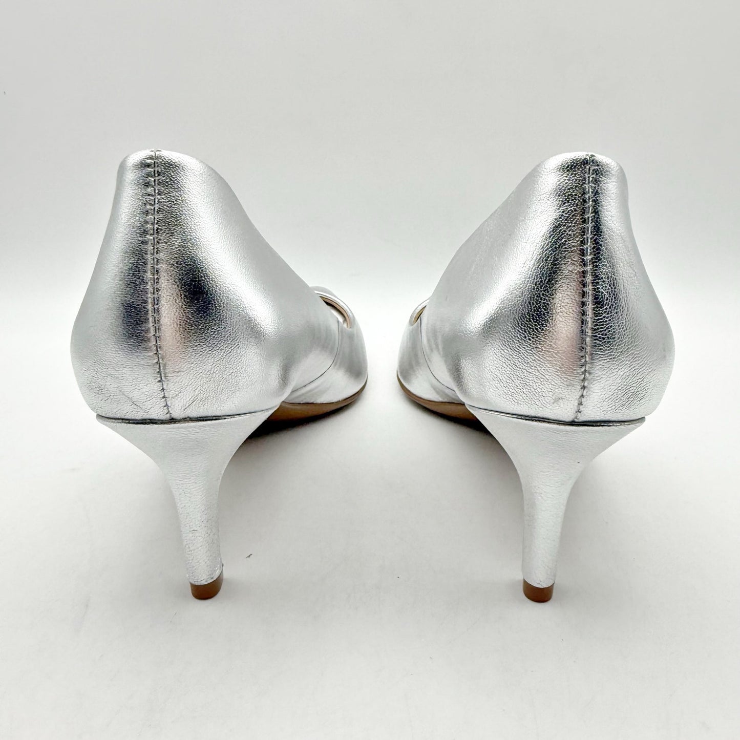 Naturalizer Womens Everly Pumps US 11 Wide EU 42 Silver Leather NWOB