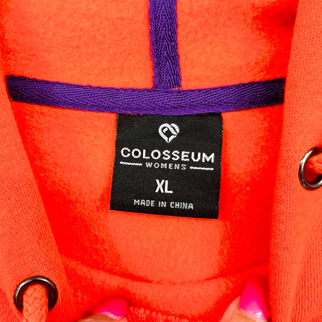 COLOSSEUM Womens Clemson Tigers Hoodie XL Orange Purple Sweatshirt NWT
