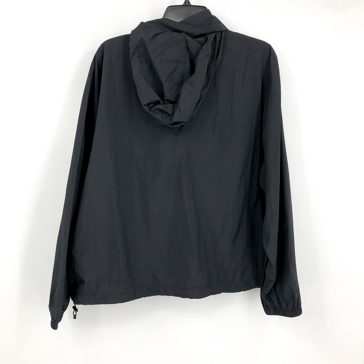 NEW BALANCE Women's Athletics Packable Jacket Large Black Hooded Lightweight NWT