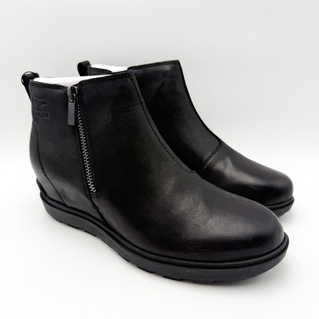 Sorel Womens Evie ll Chelsea Ankle Bootie US 10 Black Leather Waterproof NIB