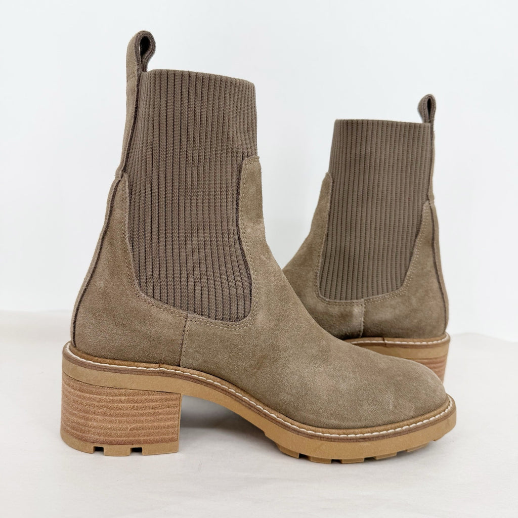 Steve Madden Womens Kiley Ankle Bootie US 7 M EU 37.5 Taupe Brown Suede NWOB