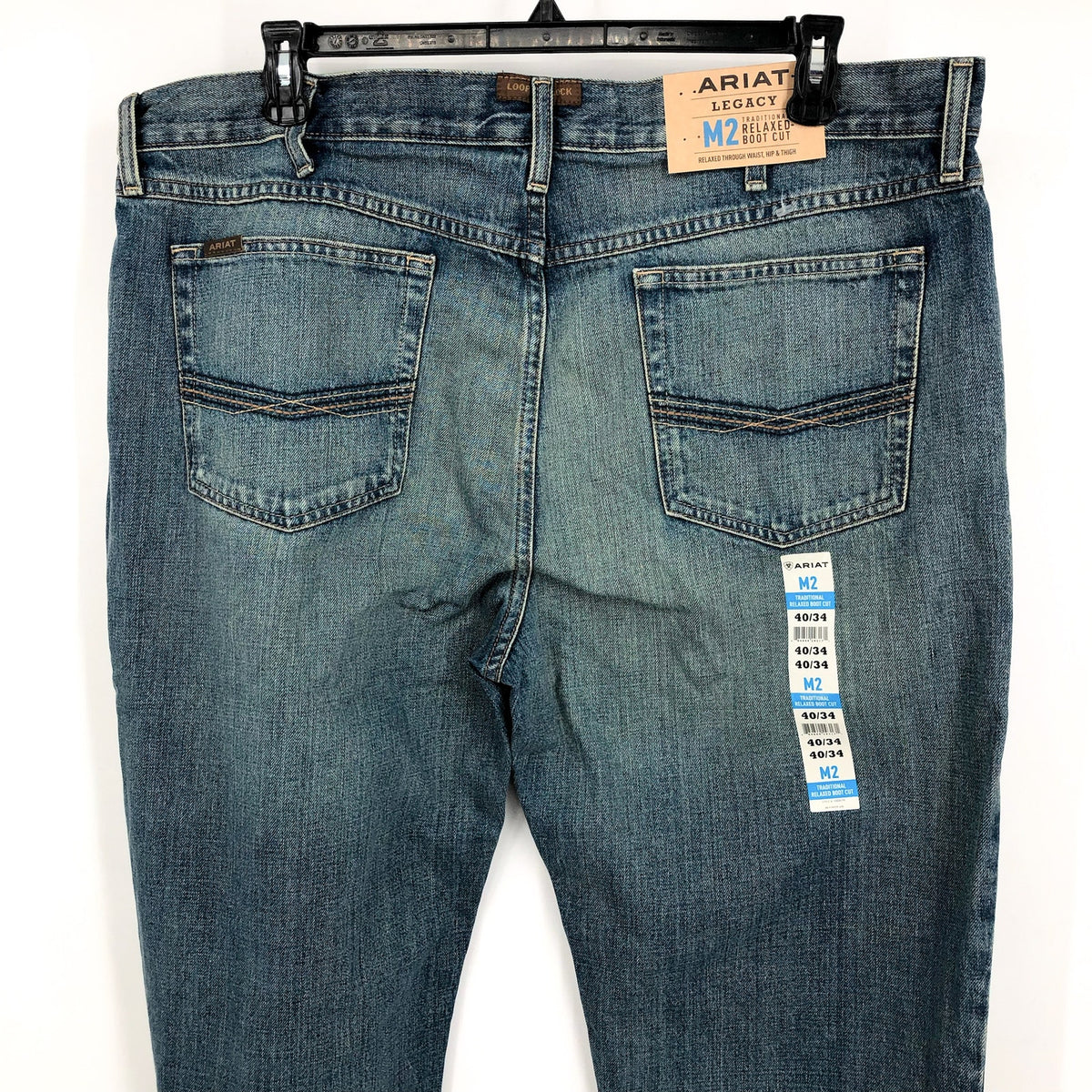 ARIAT Mens M2 Relaxed Legacy Boot Cut Jeans 40x34 Blue Wash Granite NWT