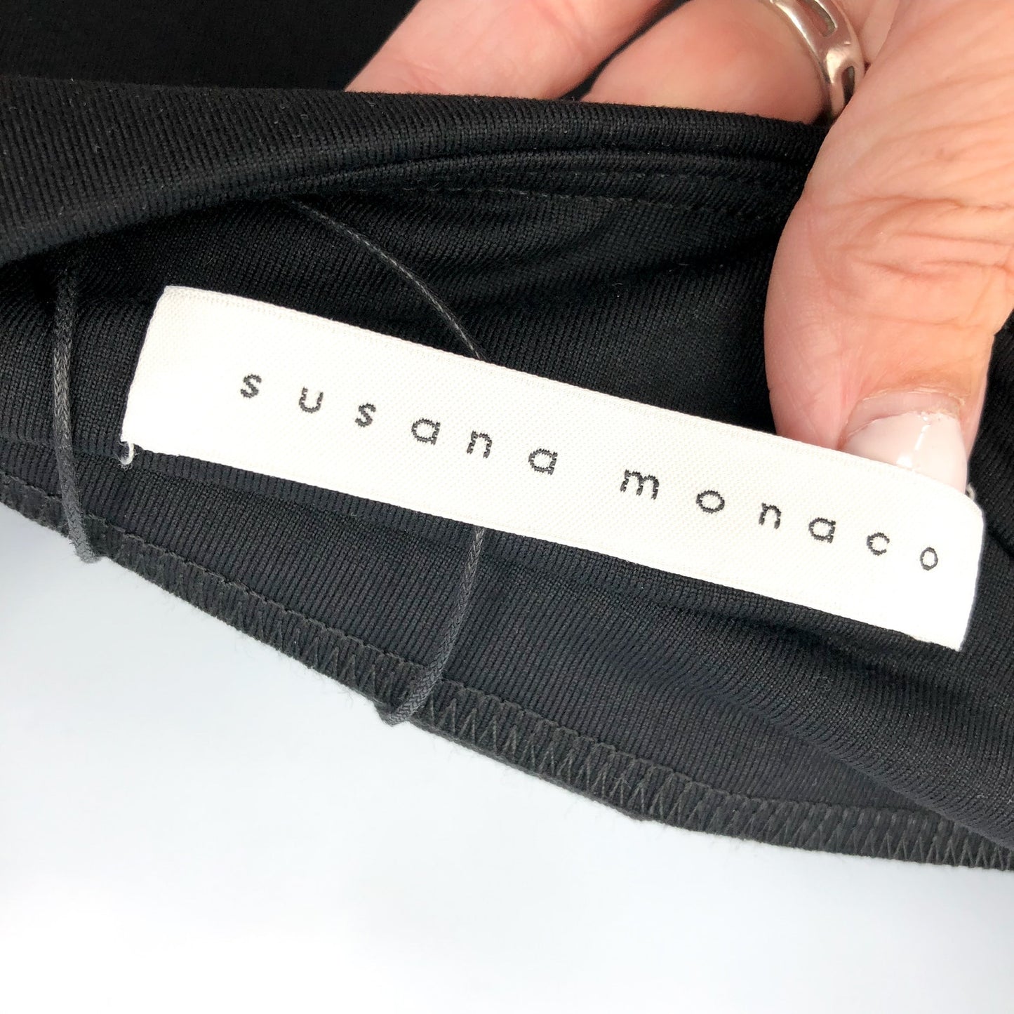 SUSANA MONACO Women's Tube Shirt Tail Dress Medium Black Jersey Stretch NWT